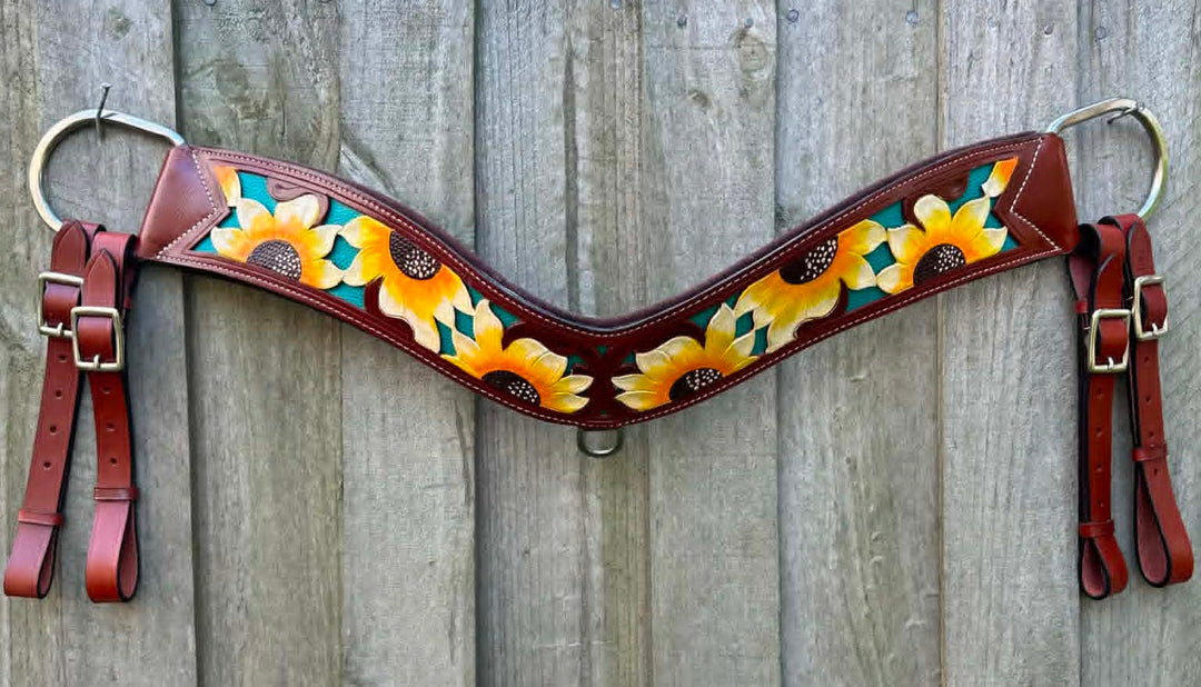 Tripping - Hand Painted Sunflower Breastcollar Breastplate
