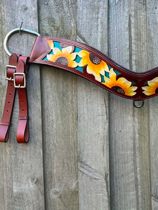 Tripping - Hand Painted Sunflower Breastcollar Breastplate