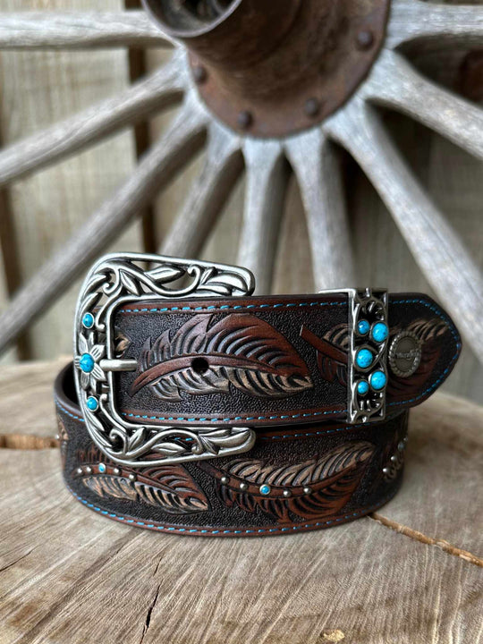 Wrangler Chessie Feather Leather Belt