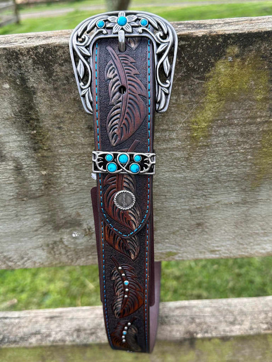 Wrangler Chessie Feather Leather Belt