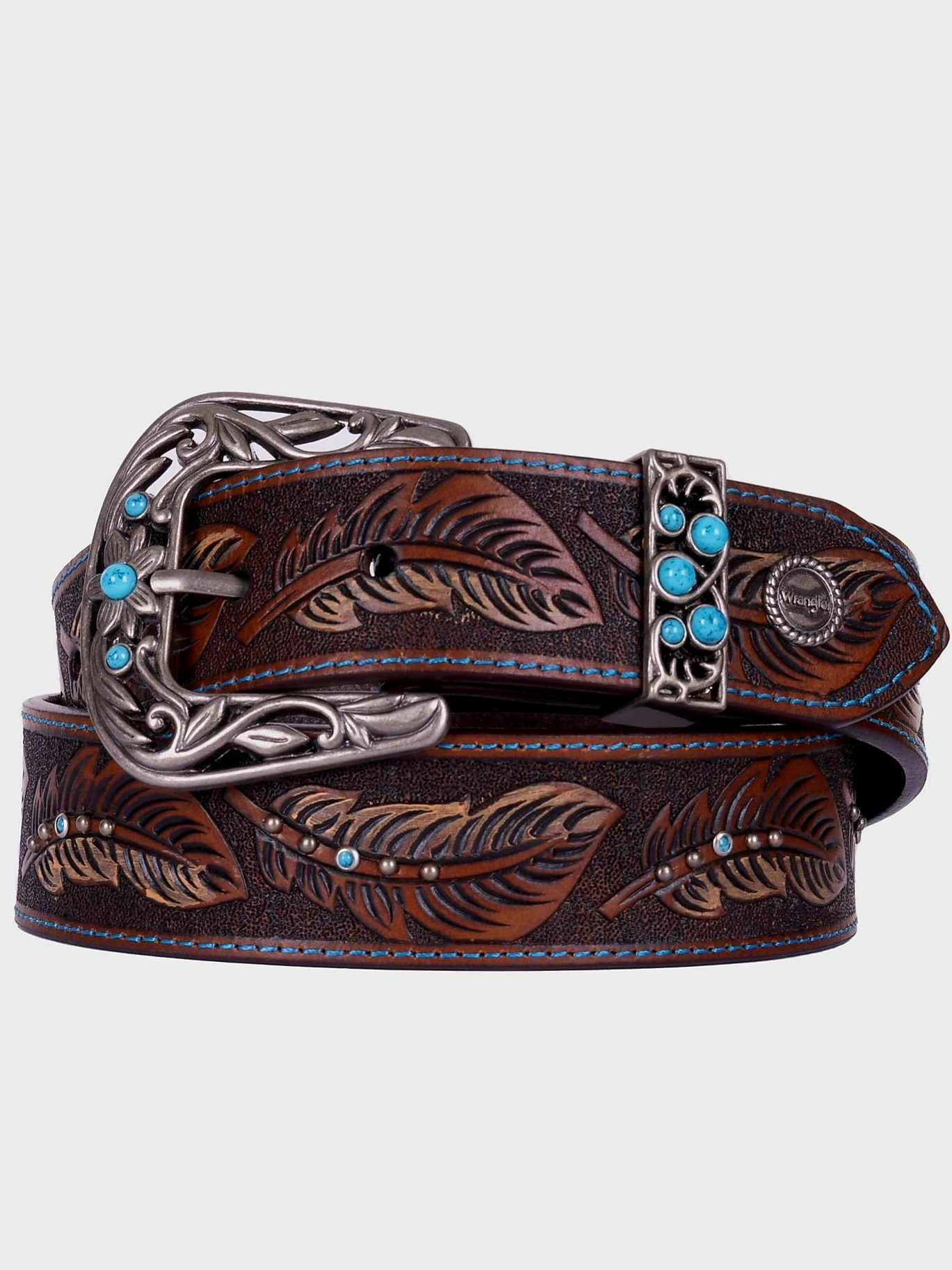 Wrangler Chessie Feather Leather Belt