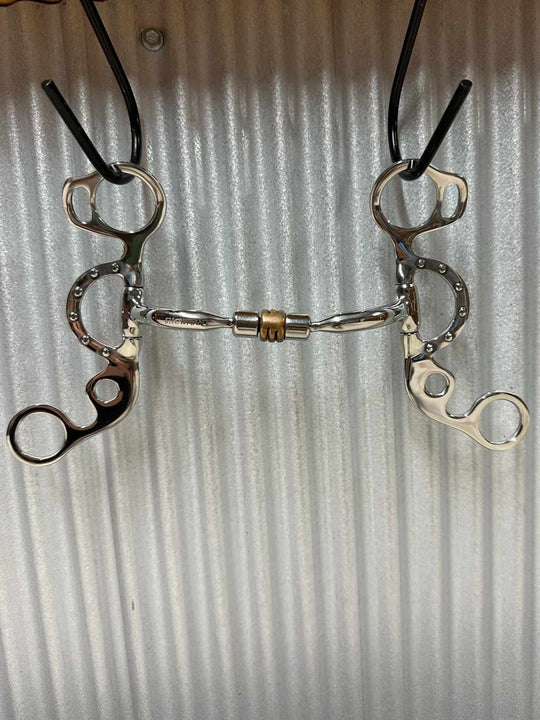 Bit -  Comfort Jointed Copper Roller Short Shank Snaffle Curb Bit