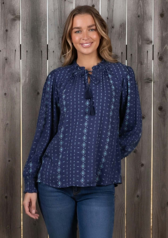 Pure Western Rachel  Blouse Long sleeve Top
