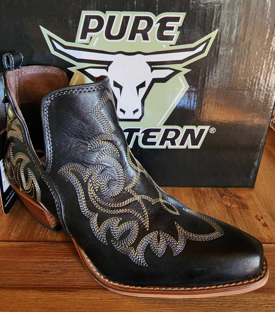 Bootie - Pure Western Genuine Leather Slip on Boots Bodie