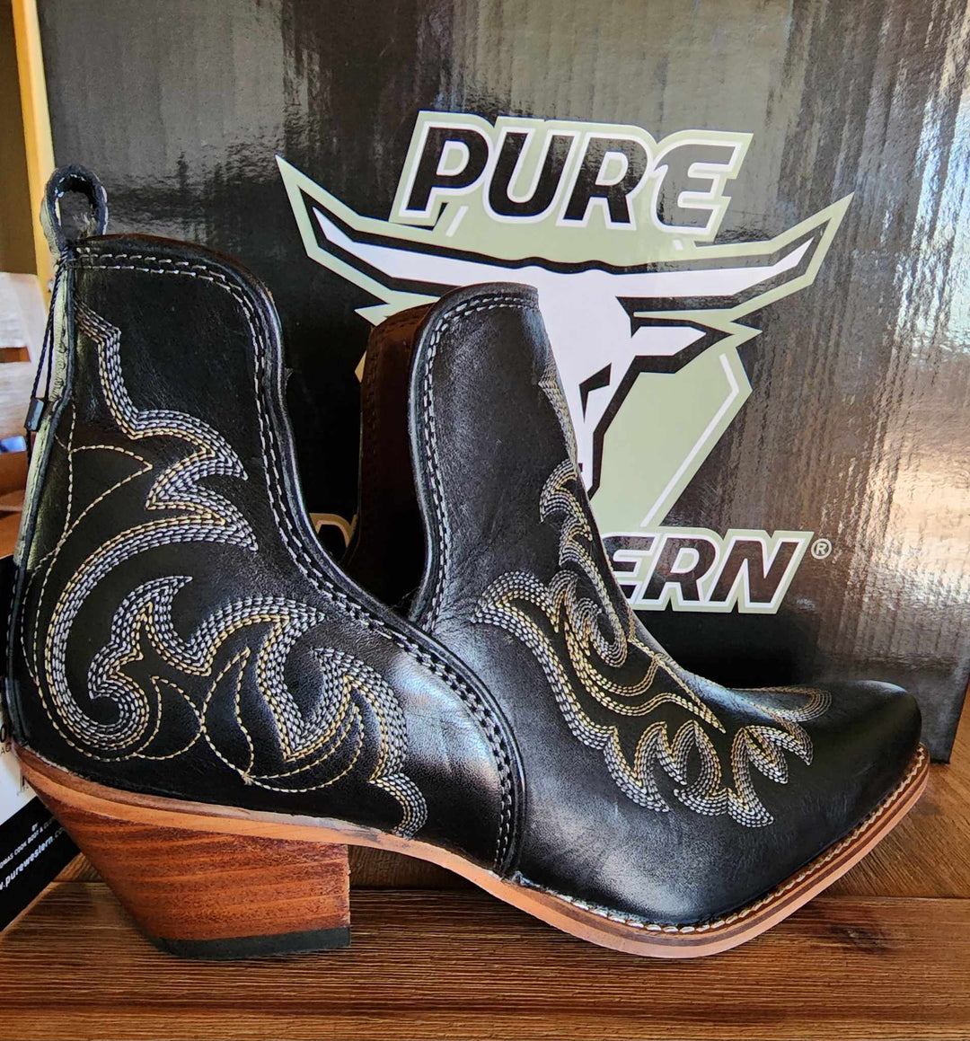 Bootie - Pure Western Genuine Leather Slip on Boots Bodie