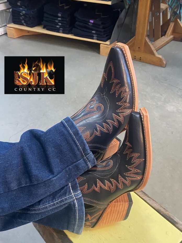 Bootie - Pure Western Genuine Leather Slip on Boots Bodie