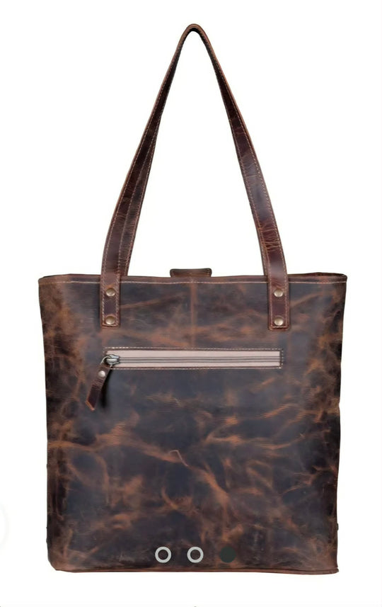 Western Leather Tote Handbag
