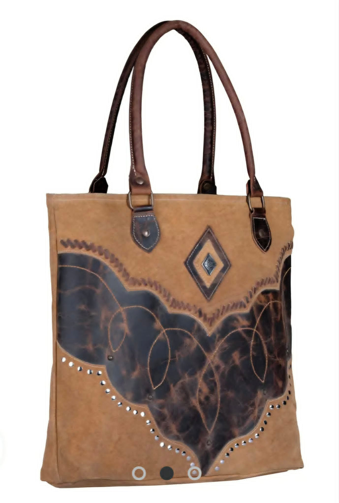 Western Leather Tote Handbag