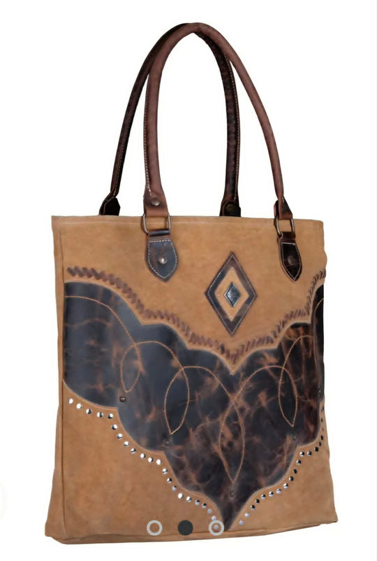 Western Leather Tote Handbag