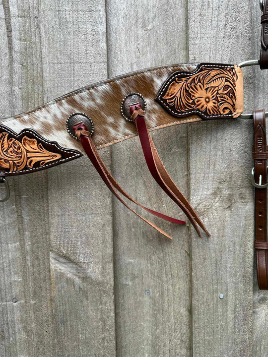 Tripping- Floral tooled Breastcollar w Cowhide Breastplate