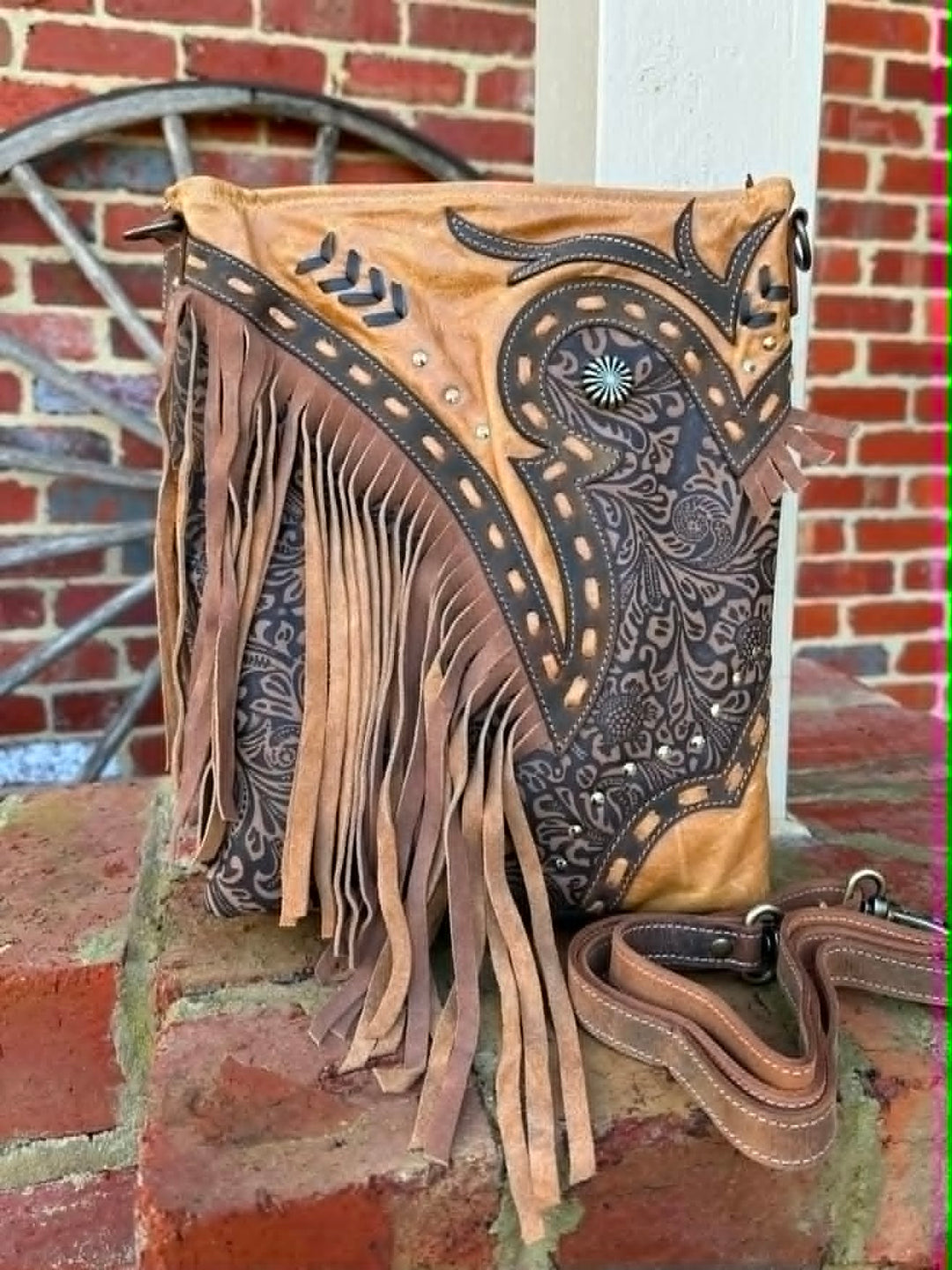 Western Leather  Crossbody Handbag