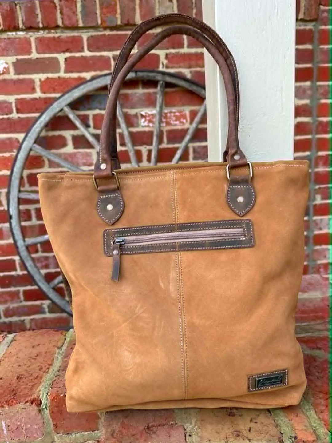 Western Leather Tote Handbag