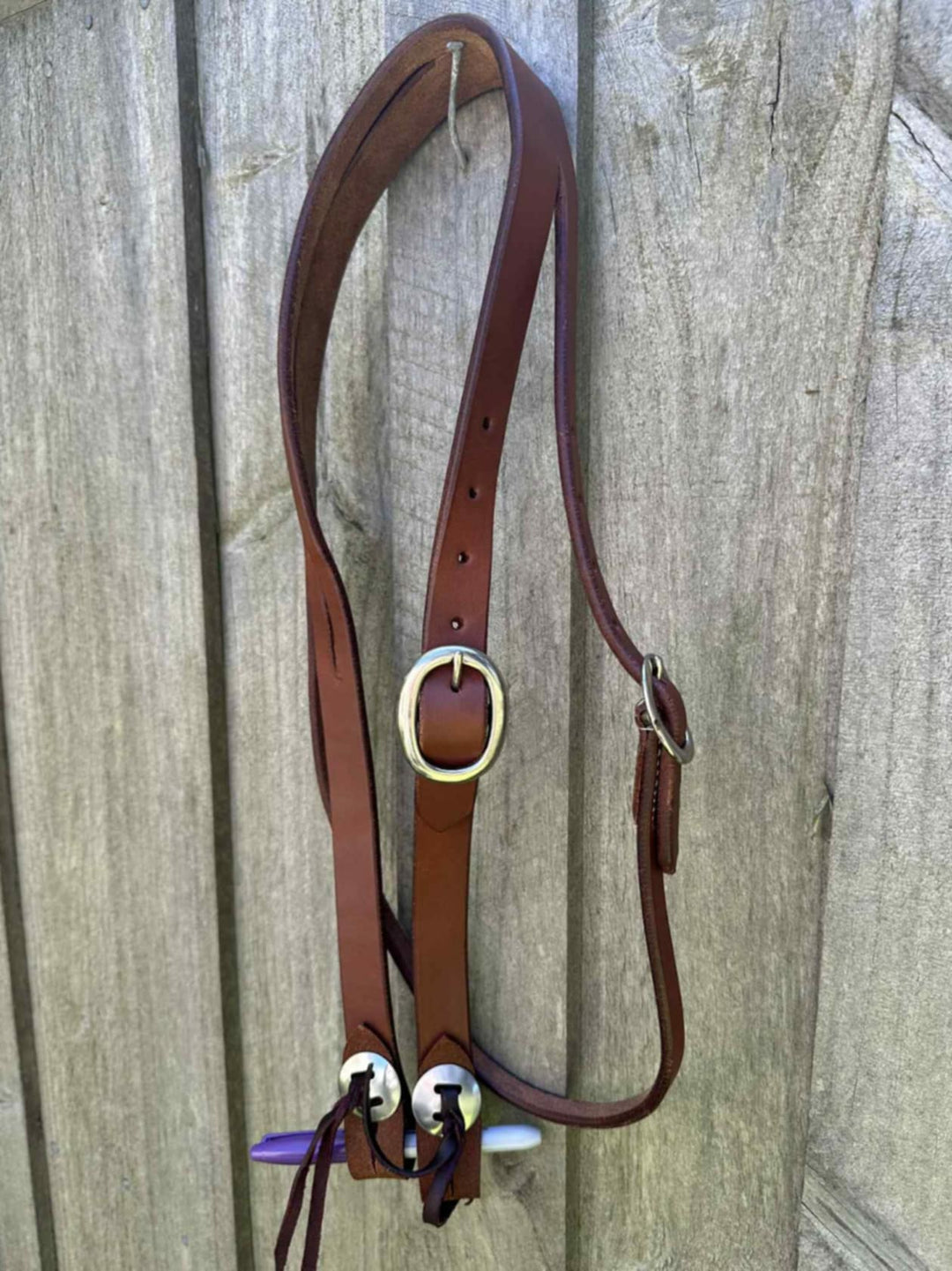 Western Bridle One Ear harness leather split ear Bridle with throat lash