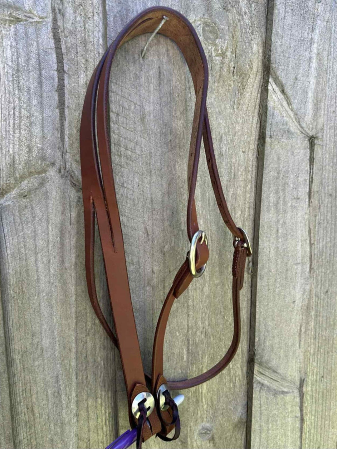 Western Bridle One Ear harness leather split ear Bridle with throat lash