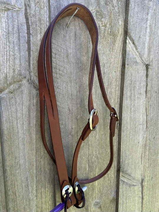 Western Bridle One Ear harness leather split ear Bridle with throat lash