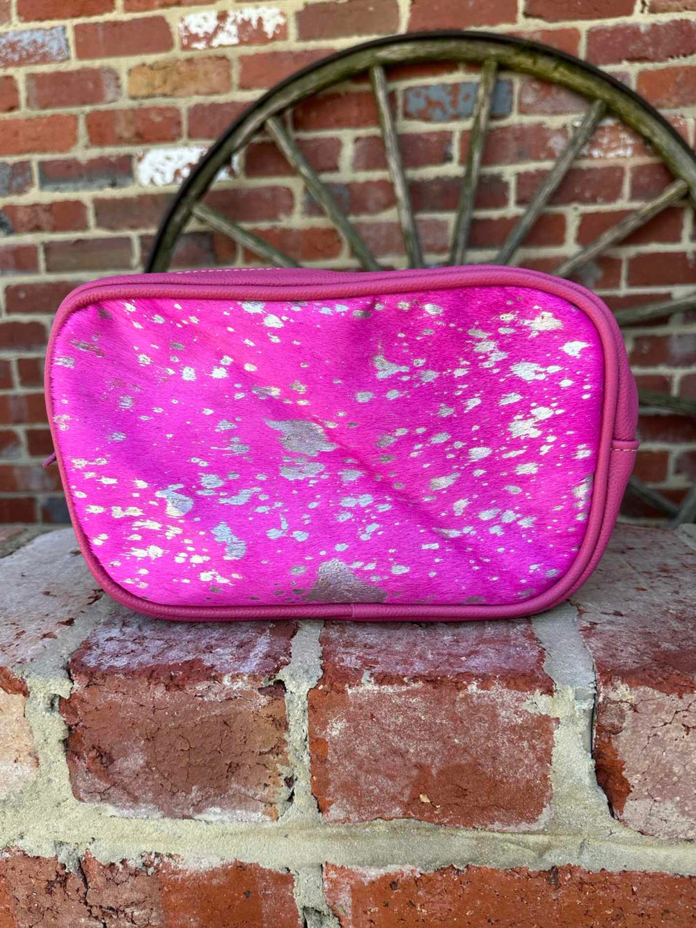 Toiletry Bag - Genuine Hair on Hide and Leather Cosmetic Case