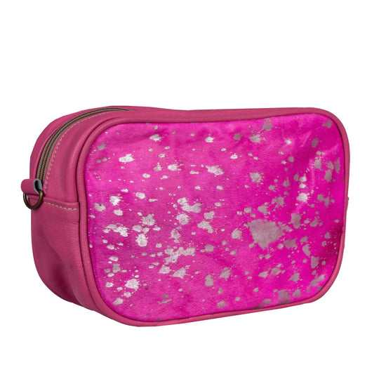 Toiletry Bag - Genuine Hair on Hide and Leather Cosmetic Case