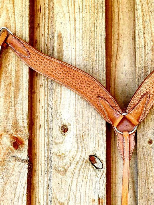 Breastcollar – Basketweave Breastplate Contour Fit 2″ Wide