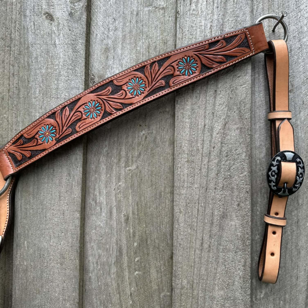 Breastcollar - Breastplate Tooled Floral Contour