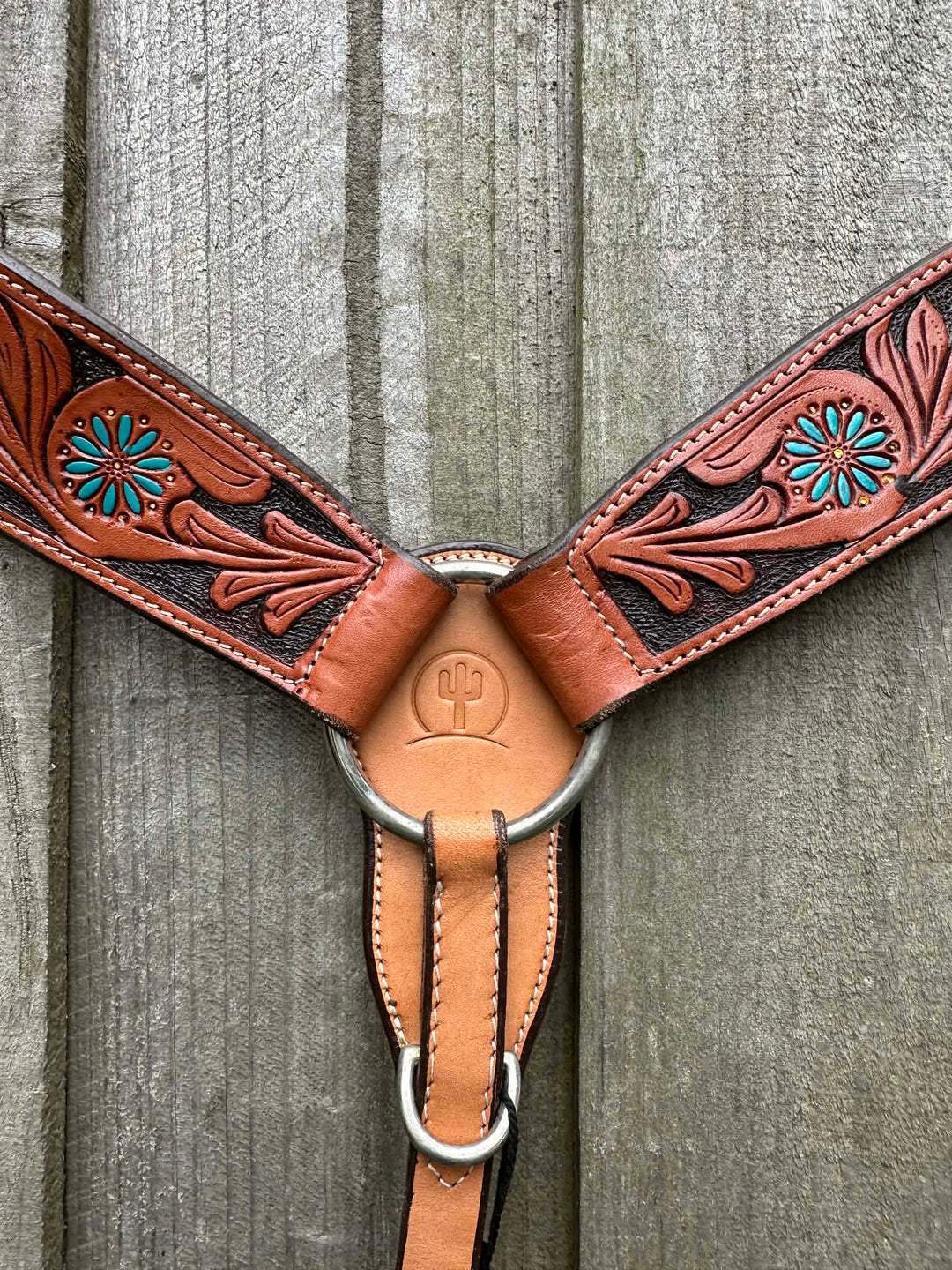 Breastcollar - Breastplate Tooled Floral Contour