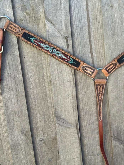 Western Tack Set - Bridle and Breastcollar Beaded Inlay