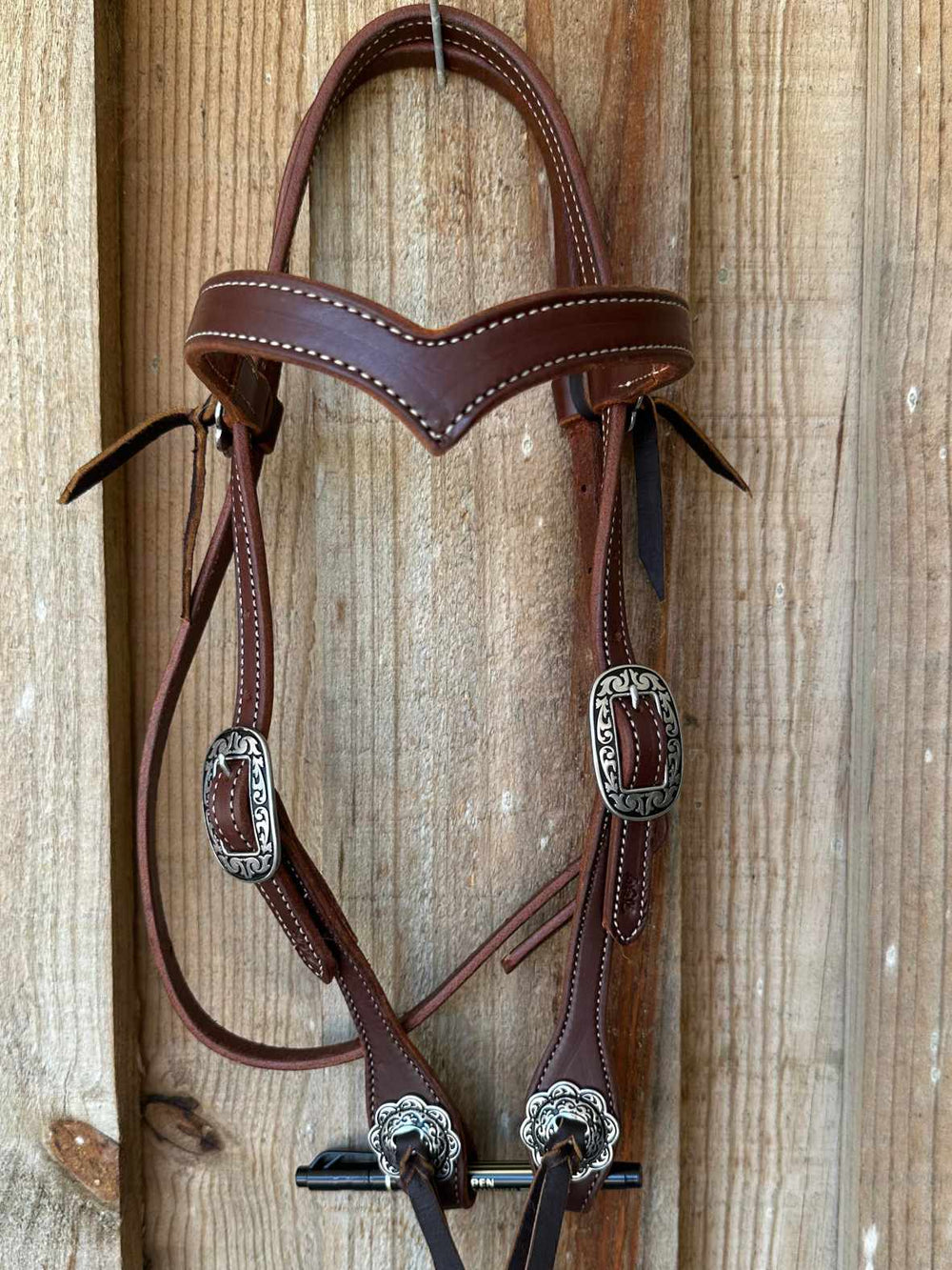 Western Bridle Show Browband  High Quality Oiled Leather USA Made