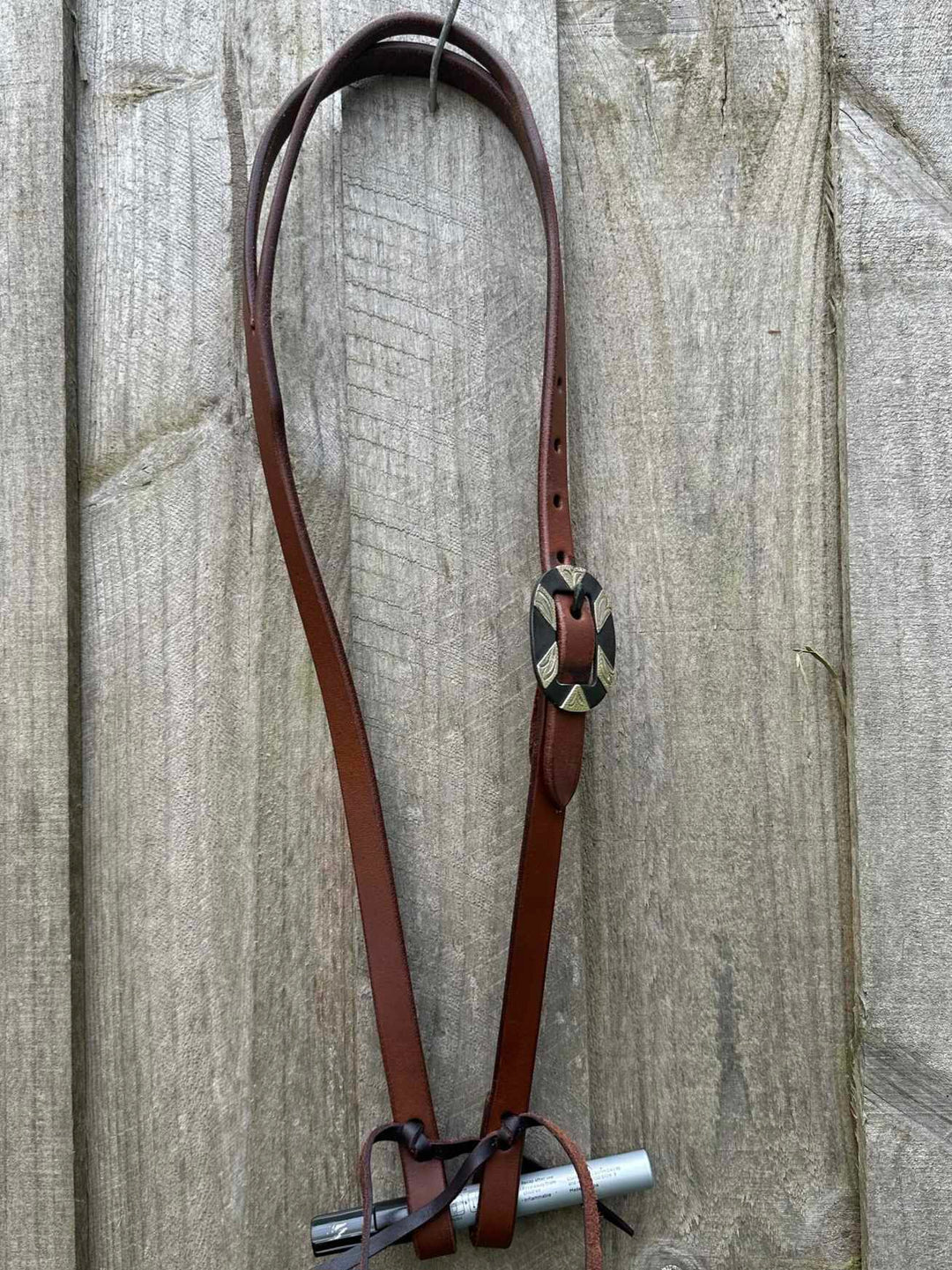 Western Bridle One Ear leather headstall with Fancy Buckle