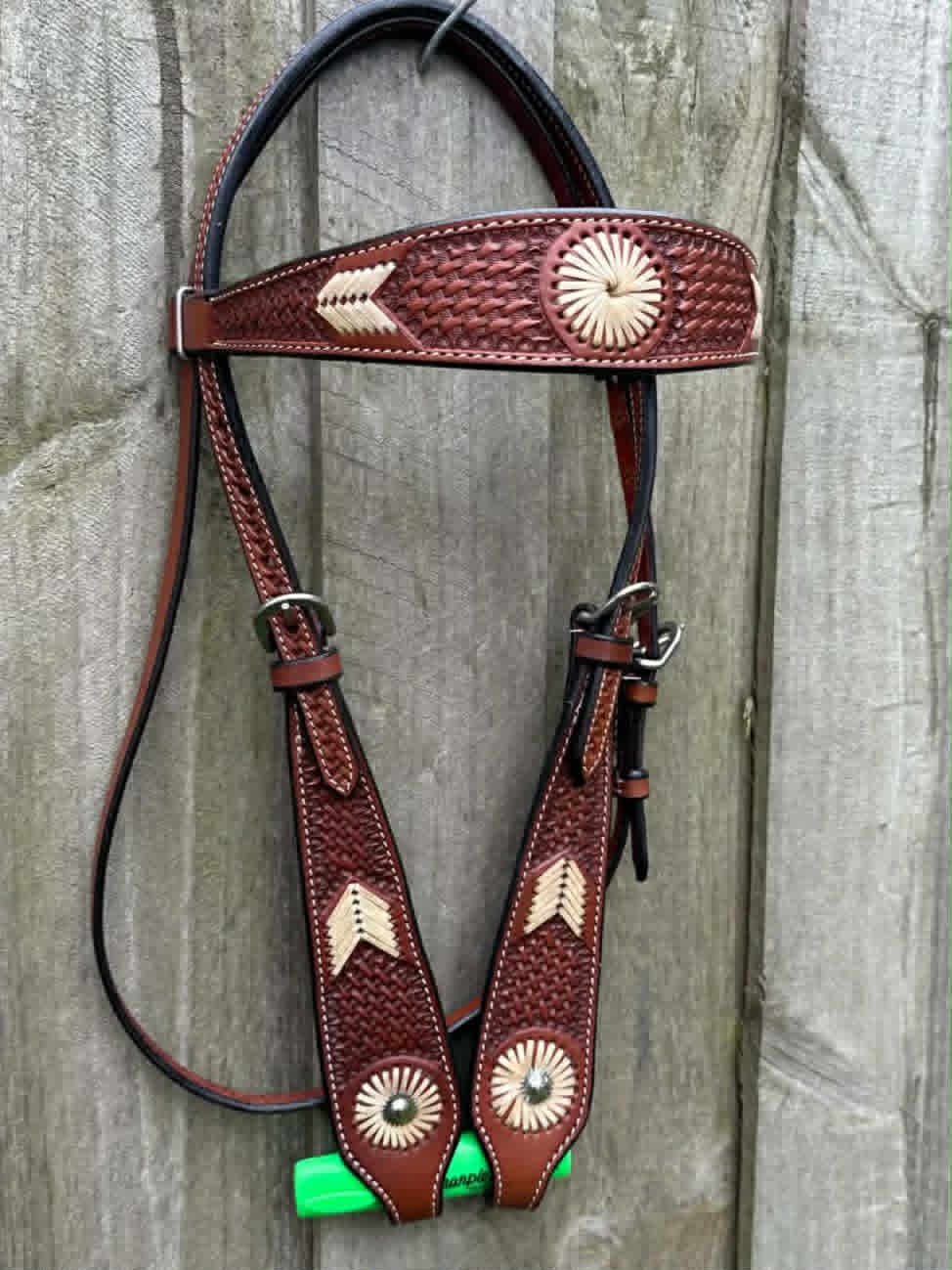 Western Bridle  Browband Rawhide Detail