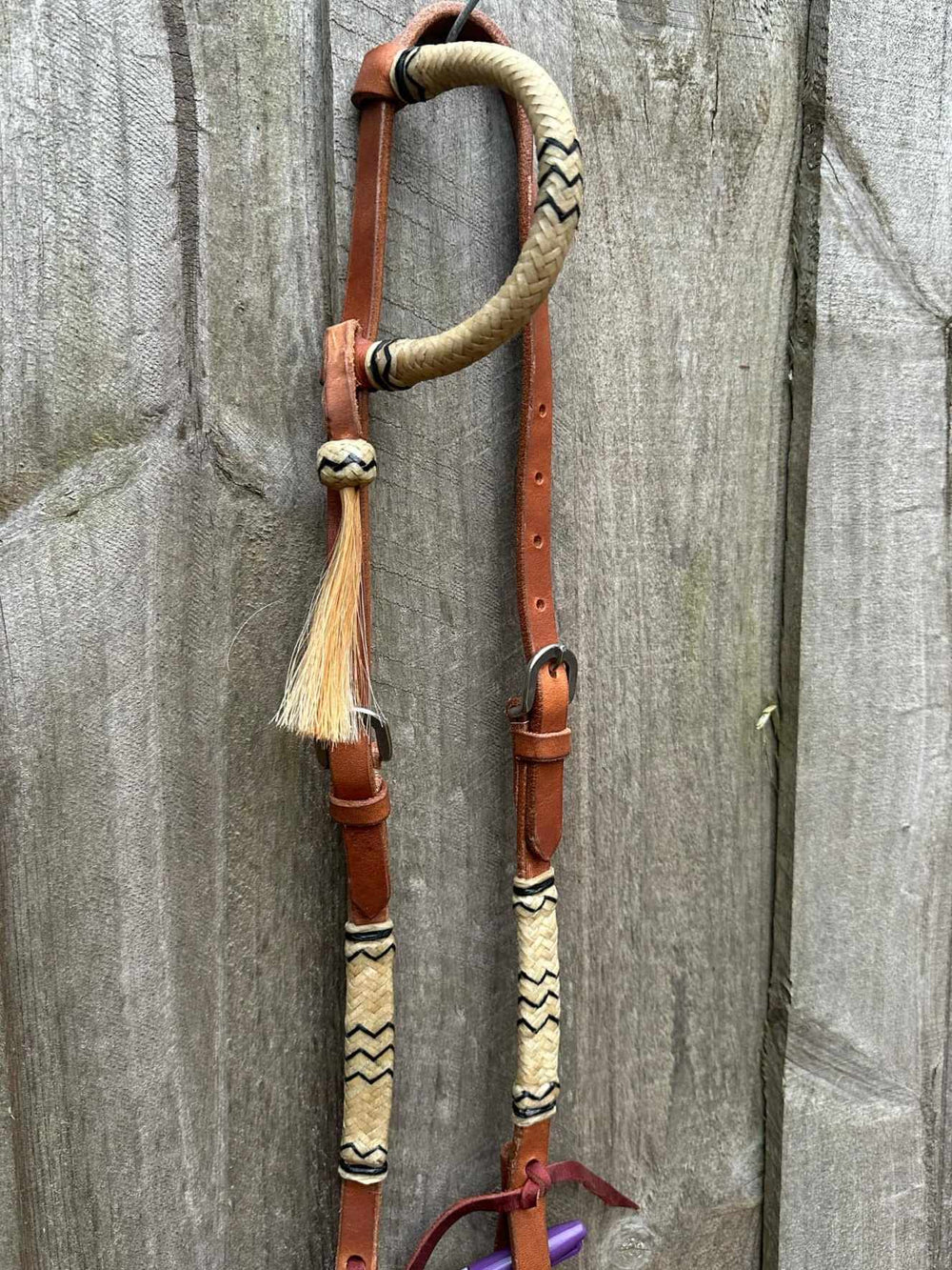 Western Bridle - One Ear with Rawhide Detail