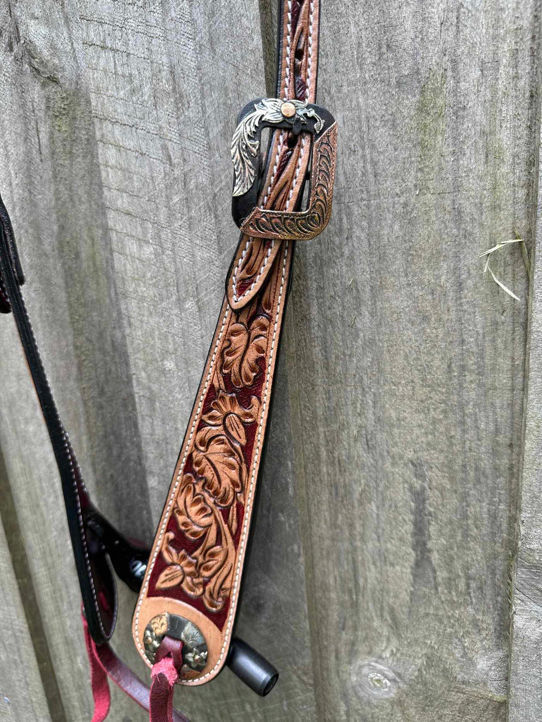 Western Bridle One Ear Tooled Leather  Show Bridle/ Headstall