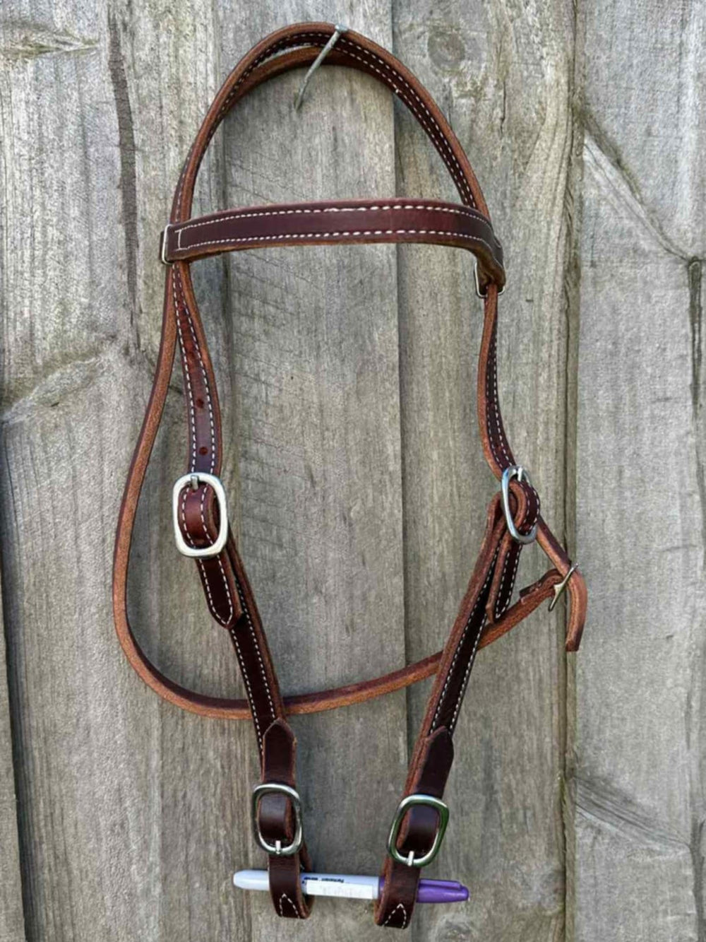 Western Bridle Browband Harness Leather Work Headstall Quick Buckle Ends