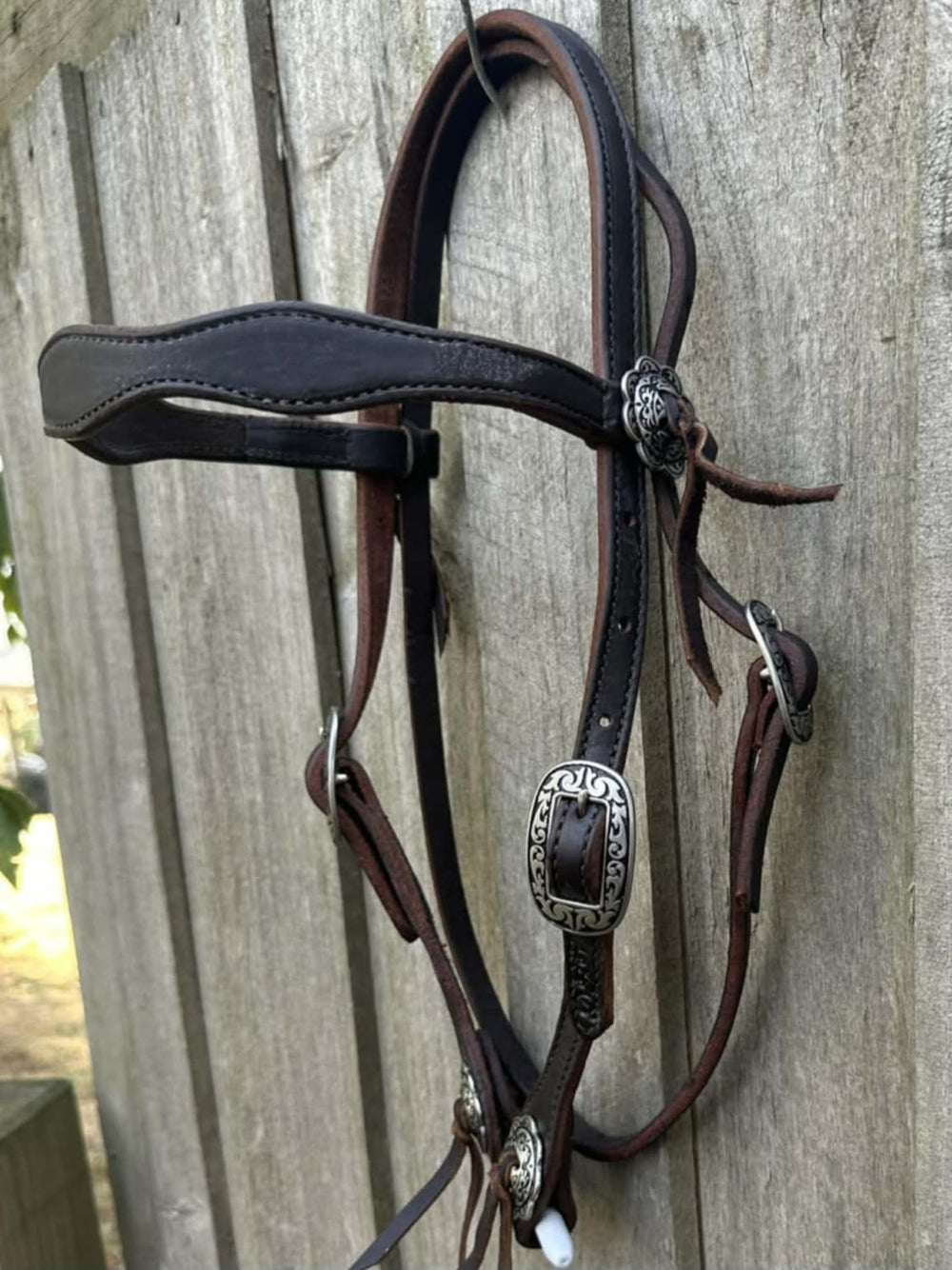 Western Bridle Show Browband High Quality Oiled Leather USA Made COB