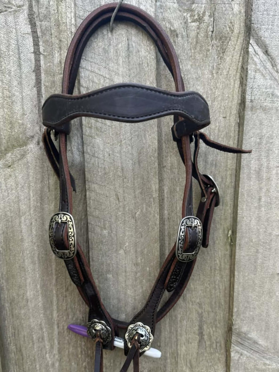Western Bridle Show Browband High Quality Oiled Leather USA Made COB