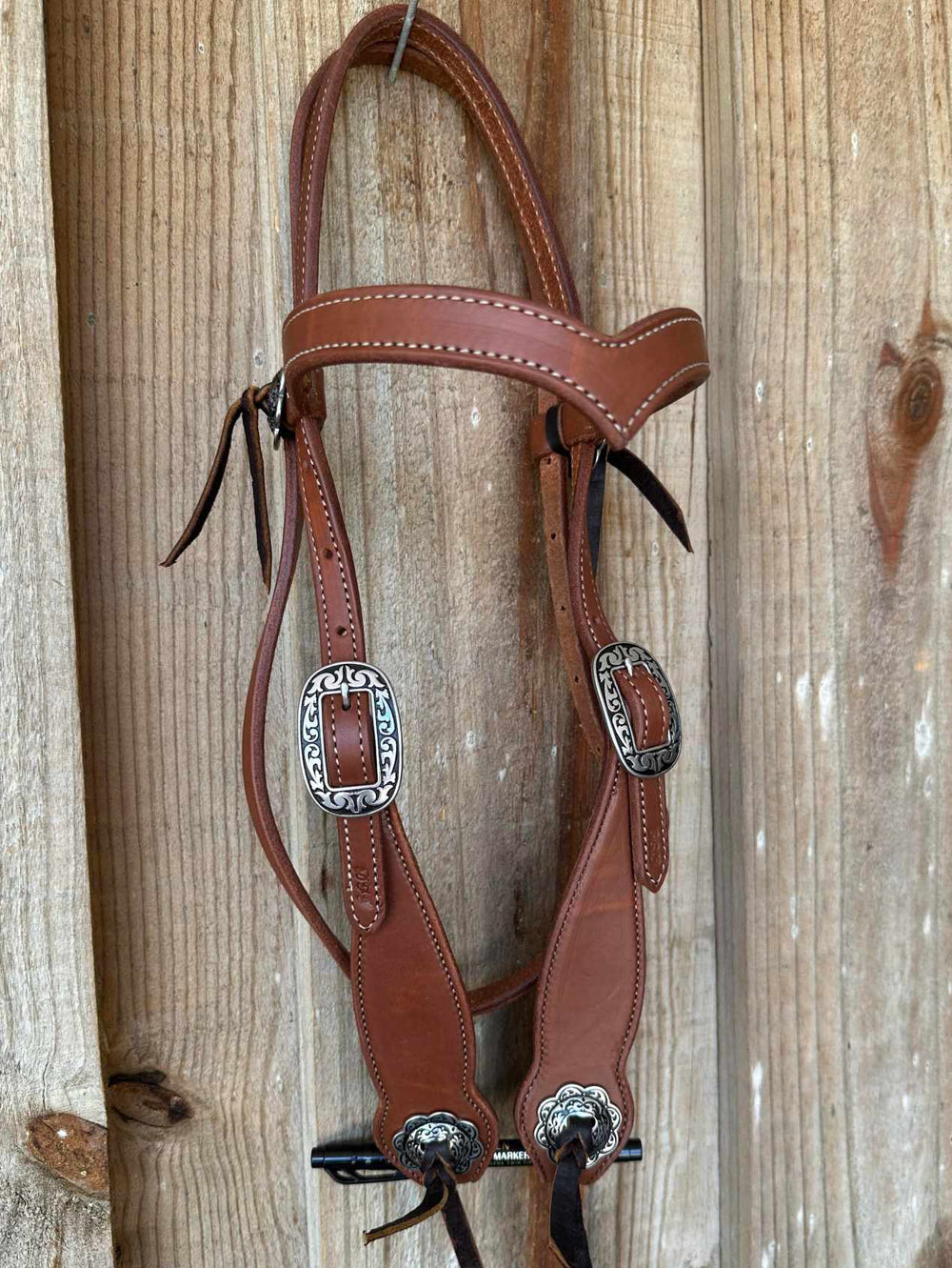 Western Bridle Show Browband  High Quality Oiled Leather USA Made