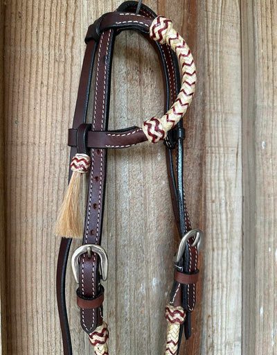 Western Bridle - One Ear Quick Change with Rawhide Detail