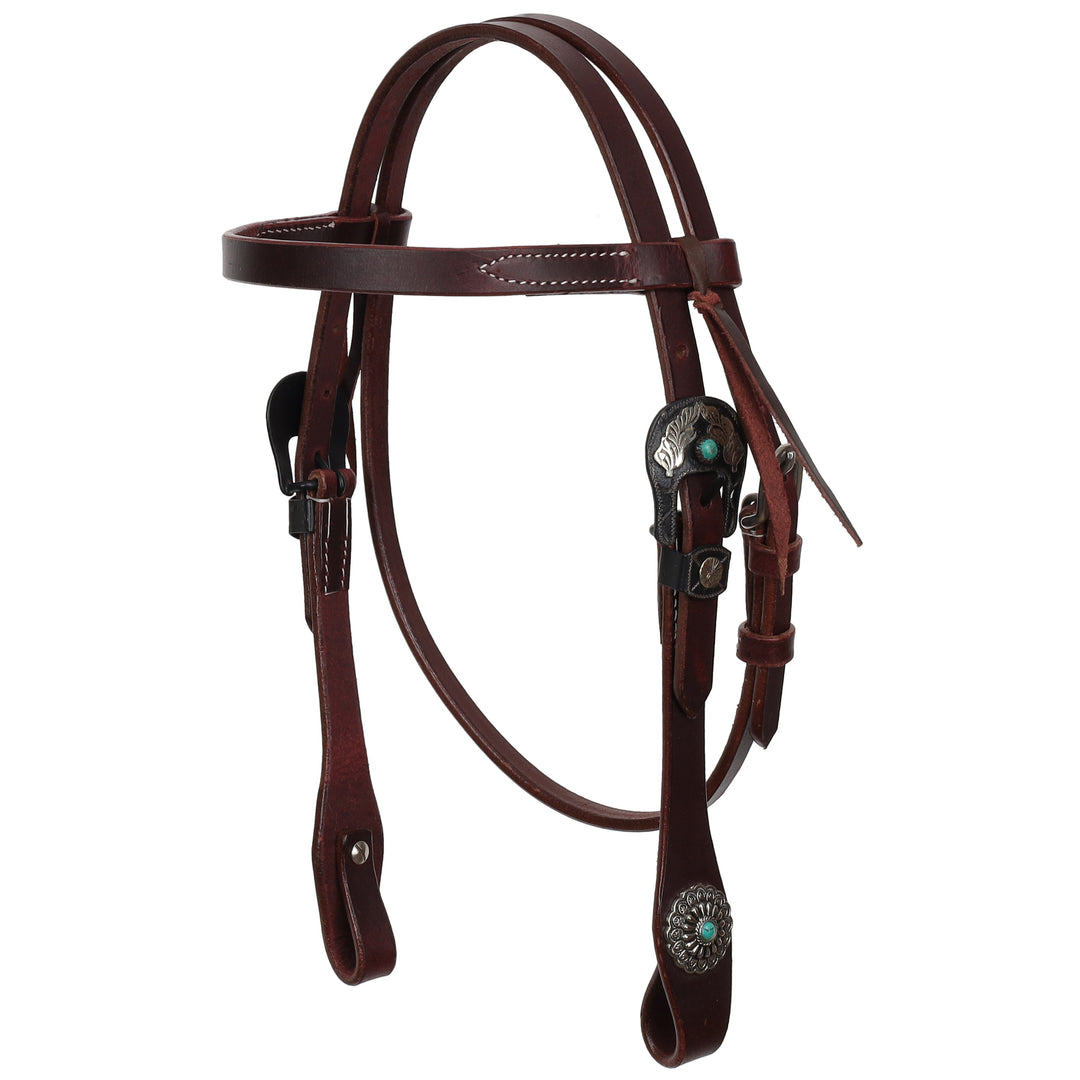 Bridle - Browband Pony Size Leather Fancy Buckle