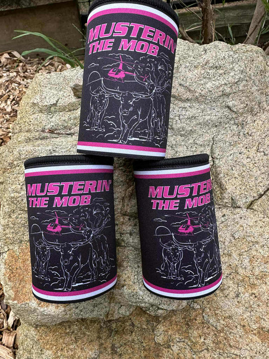 Bullzye -  Stubby Holder Cooler  Black Mustering the Mob