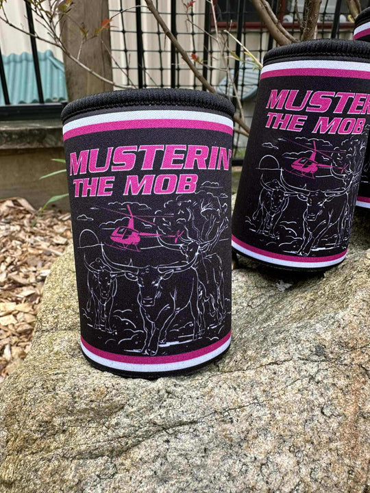 Bullzye -  Stubby Holder Cooler  Black Mustering the Mob