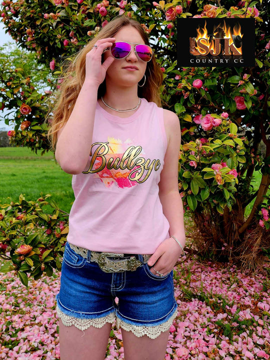 Bullzye Blossom Singlet Top Pink