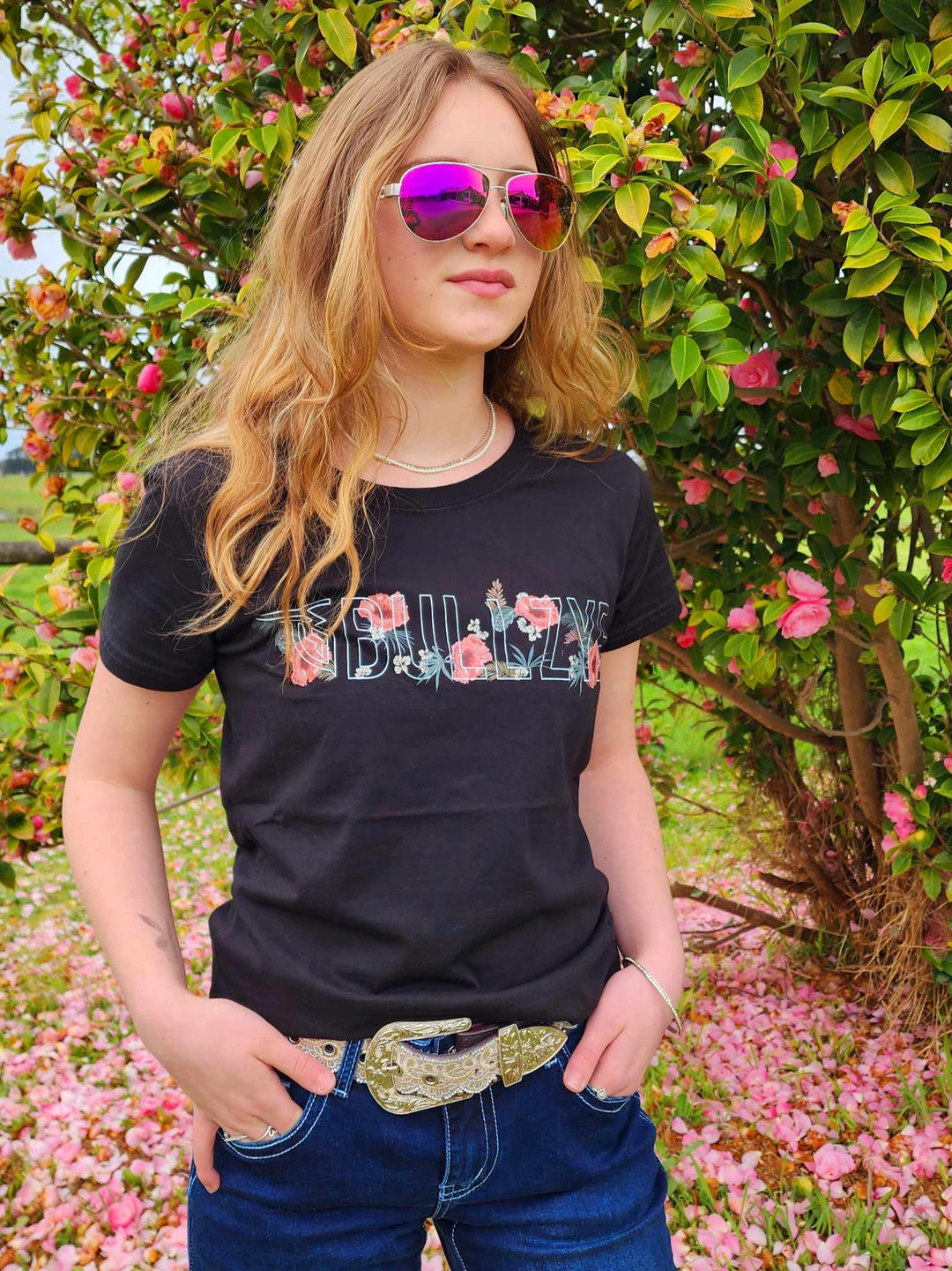 Bullzye Tropics Tee Shirt Black