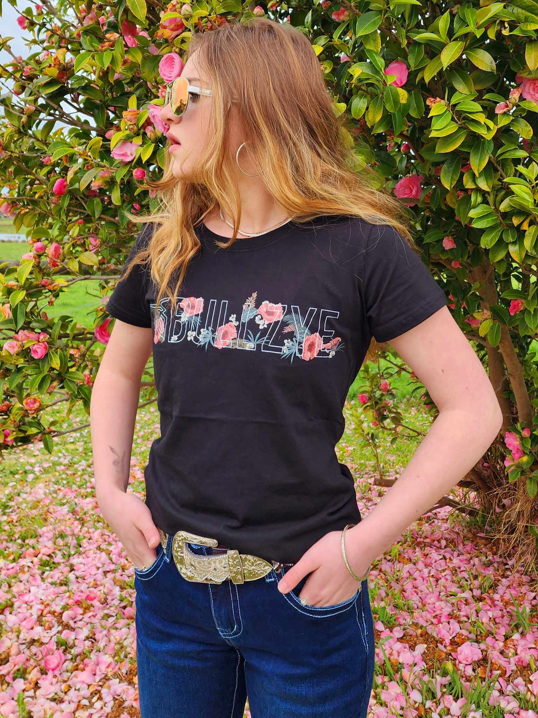 Bullzye Tropics Tee Shirt Black