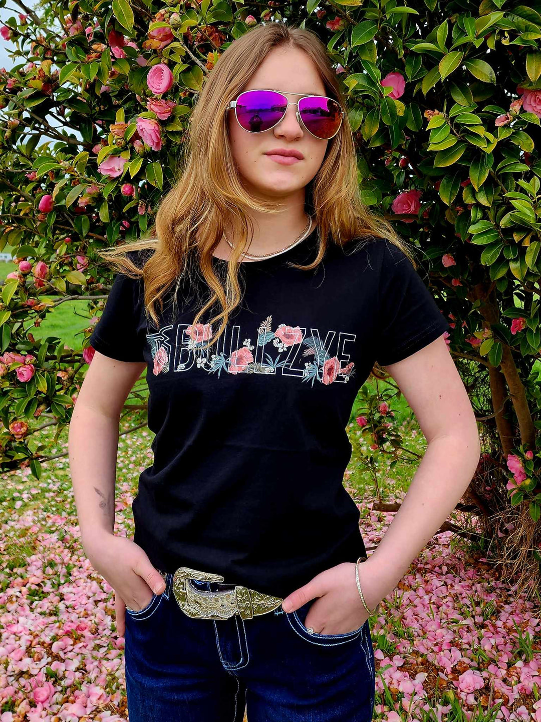 Bullzye Tropics Tee Shirt Black