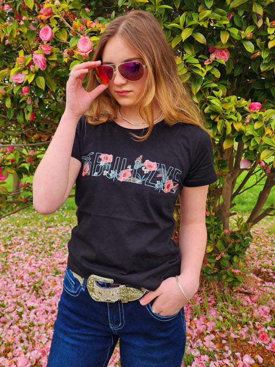 Bullzye Tropics Tee Shirt Black