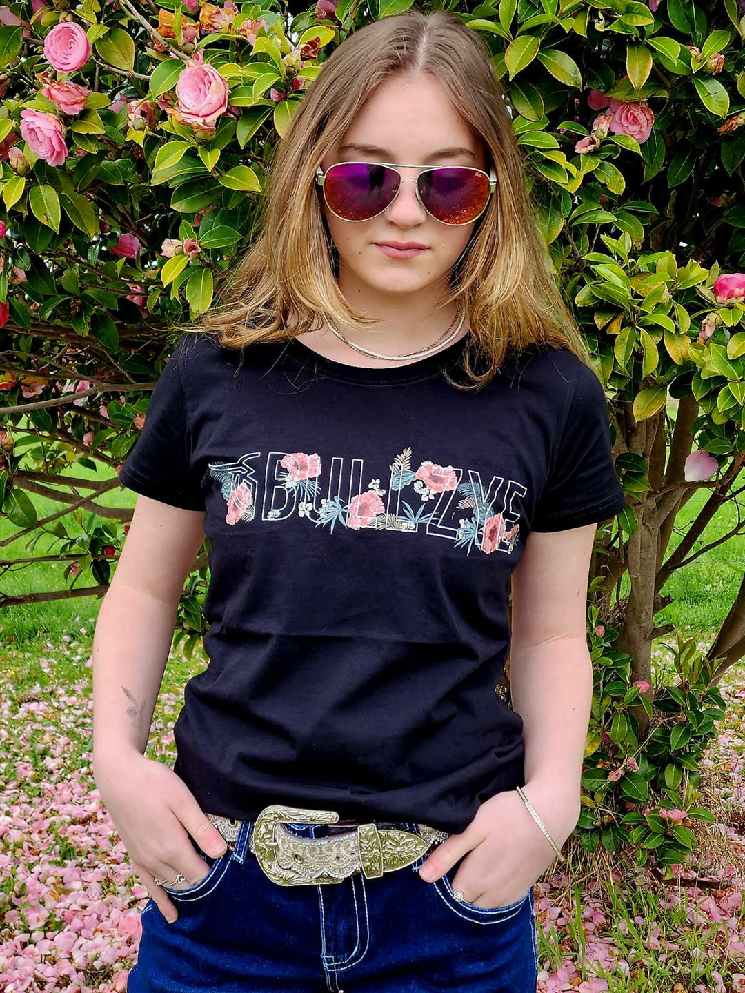 Bullzye Tropics Tee Shirt Black