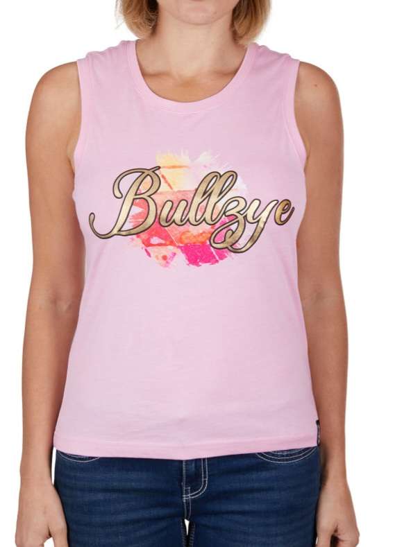 Bullzye Blossom Singlet Top Pink