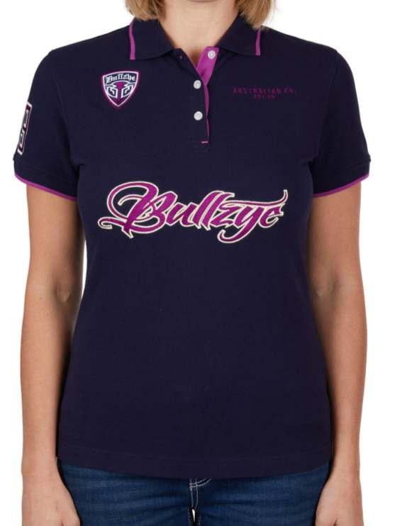 Bullzye Belle Navy Polo Cotton Top