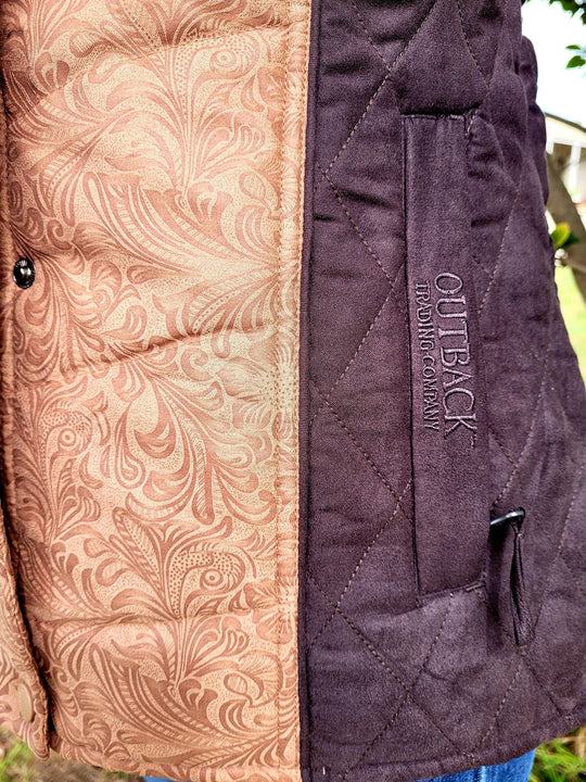 Outback Ladies Burlington Embossed Vest Size Sm