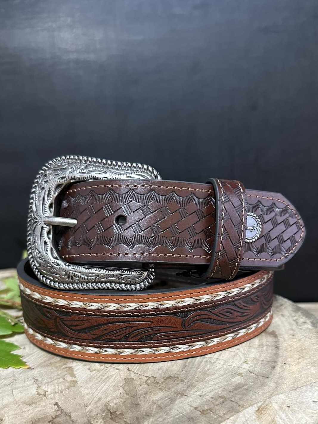 Wrangler Carden Tan Leather Belt