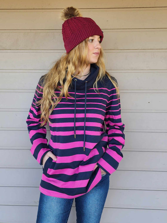 Thomas Cook Taylah Cable Knit Beanie with Fur Pom