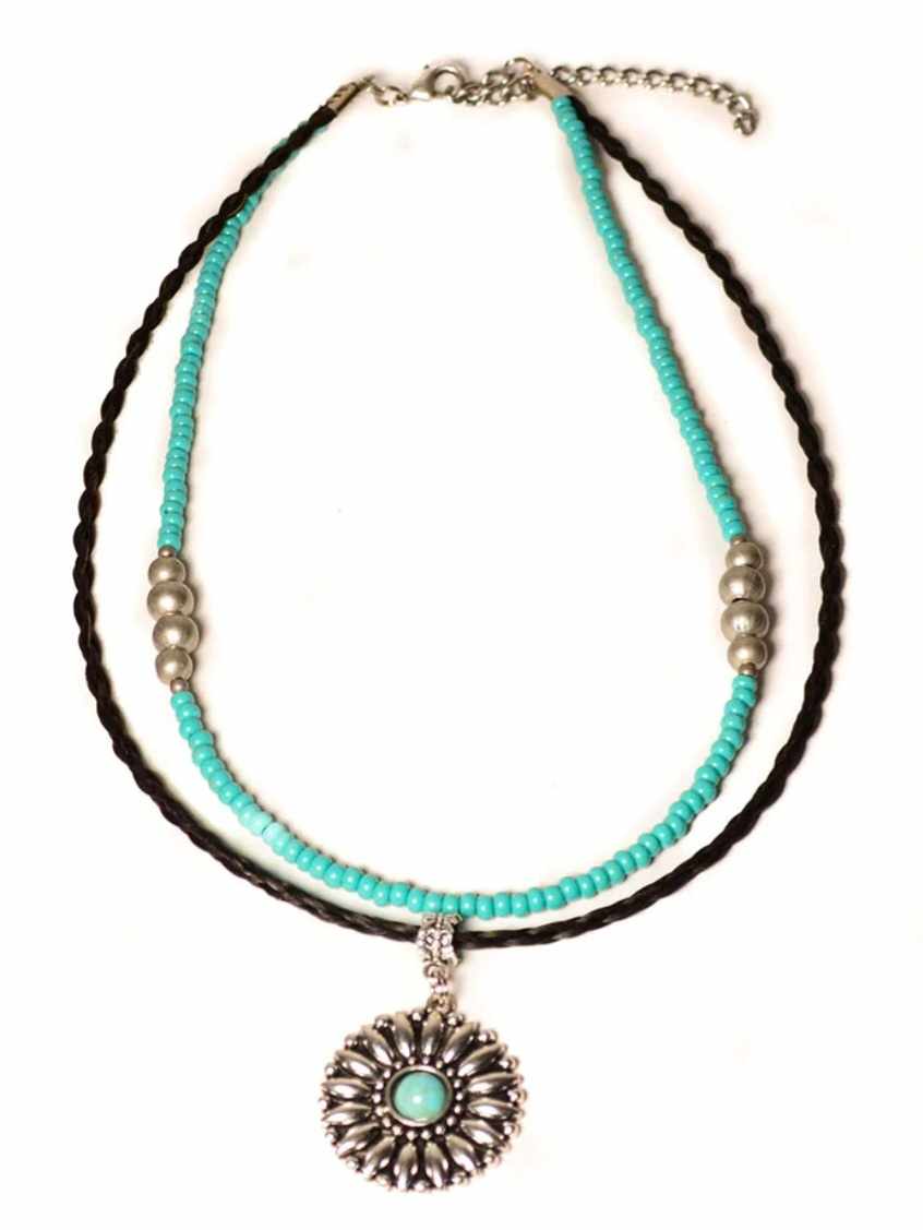 Jewellery - Navajo Sunflower Genuine Horsehair Western Necklace